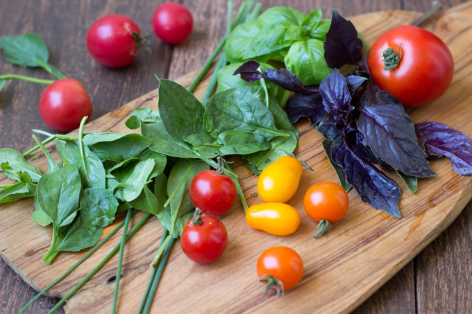 Fresh herbs and tomatoes highlight the locally sourced ingredients at Pascal's pasta bar.